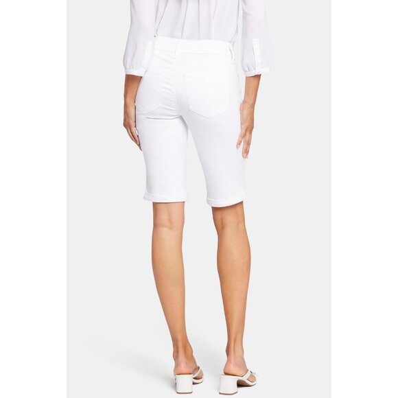 Women's Slimming Denim Shorts Cotton Lyocell Blend Roll Cuffs Active Wear - Picture 4 of 6